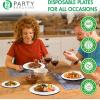 PARTY BARGAINS 6 Inch Disposable Black Plastic Plates (200 Pack) Microwave Safe Dinnerware(White)