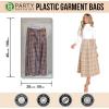 PARTY BARGAINS 60 x 20 Inch Disposable Clear Garment Bags, 50 Pack – Heavy-Duty Plastic Clothes Covers for Suits Dresses Coats, Closet & Travel(40 x 20 IN)