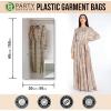 PARTY BARGAINS 60 x 20 Inch Disposable Clear Garment Bags, 50 Pack – Heavy-Duty Plastic Clothes Covers for Suits Dresses Coats, Closet & Travel(60 x 20 IN)