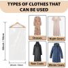PARTY BARGAINS 60 x 20 Inch Disposable Clear Garment Bags, 50 Pack – Heavy-Duty Plastic Clothes Covers for Suits Dresses Coats, Closet & Travel(60 x 20 IN)
