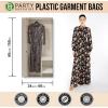 PARTY BARGAINS 60 x 20 Inch Disposable Clear Garment Bags, 50 Pack – Heavy-Duty Plastic Clothes Covers for Suits Dresses Coats, Closet & Travel(60 x 24 IN)