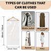 PARTY BARGAINS 60 x 20 Inch Disposable Clear Garment Bags, 50 Pack – Heavy-Duty Plastic Clothes Covers for Suits Dresses Coats, Closet & Travel(60 x 24 IN)