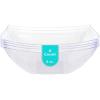 PARTY BARGAINS 64 oz Clear Square Plastic Bowls, 5-Pack – Extra-Large Disposable Heavy-Duty Party Serving Bowls for Snacks & Salads(Clear)