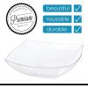 PARTY BARGAINS 64 oz Clear Square Plastic Bowls, 5-Pack – Extra-Large Disposable Heavy-Duty Party Serving Bowls for Snacks & Salads(Clear)