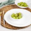 PARTY BARGAINS 6oz Disposable Organic Collection Round Bowls, 100 Pack, White, Premium-quality & Elegant Plastic Dish Bowl Containers, Dishware for Storing, Serving