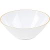 PARTY BARGAINS 6oz Disposable Organic Collection Round Bowls, 20 Pack, White with Gold Rim, Premium-quality & Elegant Plastic Dish Bowl Containers, Dishware for Storing, Serving