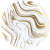 PARTY BARGAINS 7.5″ Curve Collection Disposable Dinner Plates – 20 Pack, Heavy Duty White Gold Curve Elegant Tableware Dish Plates for Banquets, Catering, and Formal Events