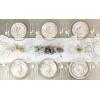 PARTY BARGAINS 9″ Curve Collection Disposable Dinner Plates – 10 Pack, Heavy Duty White Gold Curve Elegant Tableware Dish Plates for Banquets, Catering, and Formal Events