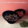 PARTY BARGAINS Clear Plastic Angled Bowls, 10 oz Small, 16 Pack, Heavy-Duty Disposable Party Serving Bowls for Appetizers & Desserts(Black)