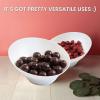 PARTY BARGAINS Clear Plastic Angled Bowls, 10 oz Small, 16 Pack, Heavy-Duty Disposable Party Serving Bowls for Appetizers & Desserts(White)