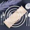 PARTY BARGAINS Disposable Plastic Plates – Contrast Collection, Clear with Gold Rim – 64 Plates (7in Appetizer & 10in Dinner Plates, 32 Each) – Elegant Party Plates for Events and Catering(Clear White Rim)