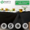 PARTY BARGAINS Disposable Table Covers, 54 x 108 Inch, Red, 3-Ply Paper & Plastic Spill-Resistant Party Tablecloths, 5 Pack(Black)