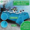 PARTY BARGAINS Disposable Table Covers, 54 x 108 Inch, Red, 3-Ply Paper & Plastic Spill-Resistant Party Tablecloths, 5 Pack(Blue)