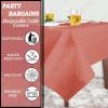 PARTY BARGAINS Disposable Table Covers, 54 x 108 Inch, Red, 3-Ply Paper & Plastic Spill-Resistant Party Tablecloths, 5 Pack(Burgundy)