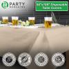 PARTY BARGAINS Disposable Table Covers, 54 x 108 Inch, Red, 3-Ply Paper & Plastic Spill-Resistant Party Tablecloths, 5 Pack(Ivory)