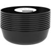 PARTY BARGAINS 16oz Edge Collection Disposable Bowls, 10 Pack, Pink, Round Plastic Bowls for Mixing, Serving, and Storing Foods, Salads, Desserts(Black)