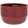 PARTY BARGAINS 16oz Edge Collection Disposable Bowls, 10 Pack, Pink, Round Plastic Bowls for Mixing, Serving, and Storing Foods, Salads, Desserts(Cranberry Red)