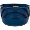 PARTY BARGAINS 16oz Edge Collection Disposable Bowls, 10 Pack, Pink, Round Plastic Bowls for Mixing, Serving, and Storing Foods, Salads, Desserts(Navy Blue)