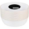 PARTY BARGAINS 16oz Edge Collection Disposable Bowls, 10 Pack, Pink, Round Plastic Bowls for Mixing, Serving, and Storing Foods, Salads, Desserts(White & Gold Rim)