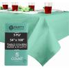 PARTY BARGAINS 5 Disposable Table Covers – 54″ X 54″ White Table Cover, 3 Ply Paper & Plastic Tablecloth(Mint)