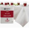 PARTY BARGAINS 5 Disposable Table Covers – 54″ X 54″ White Table Cover, 3 Ply Paper & Plastic Tablecloth(White)