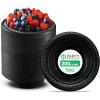 PARTY BARGAINS 5oz Disposable Black Plastic Bowls (200 Pack) Microwave Safe Dinnerware