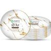 PARTY BARGAINS 6″ Gold Stroke Collection Disposable Lunch Plates, 20 Pack, White Plastic Table Setting Plates, Excellent Dinnerware for Banquet, Formal Events