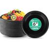 PARTY BARGAINS 6 Inch Disposable Black Plastic Plates (200 Pack) Microwave Safe Dinnerware(Black)