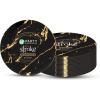 PARTY BARGAINS 7.5″ Gold Stroke Collection Disposable Lunch Plates, 20 Pack, Black Plastic Table Setting Plates, Excellent Dinnerware for Banquet, Formal Events
