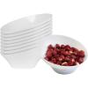 PARTY BARGAINS Clear Plastic Angled Bowls, 10 oz Small, 16 Pack, Heavy-Duty Disposable Party Serving Bowls for Appetizers & Desserts(White)