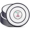 PARTY BARGAINS Disposable Plastic Plates – Contrast Collection, Clear with Gold Rim – 64 Plates (7in Appetizer & 10in Dinner Plates, 32 Each) – Elegant Party Plates for Events and Catering(Clear Black Rim)