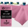 PARTY BARGAINS Disposable Table Covers, 54 x 108 Inch, Red, 3-Ply Paper & Plastic Spill-Resistant Party Tablecloths, 5 Pack(Pink)