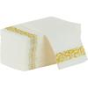 Party Bargains Disposable Linen-Feel Guest Towels, 100 Pack, 12″ x 17″ White with Silver Print, Soft Paper Hand Towels for Weddings, Cocktail Party, Decorative Fold Dinner Napkins(Gold)