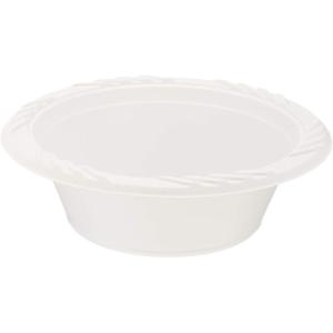 Blue Sky 12 oz white disposable plastic bowls, heavy duty plates. 200 per pack, 200 PACK(White)