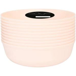 PARTY BARGAINS 16oz Edge Collection Disposable Bowls, 10 Pack, Pink, Round Plastic Bowls for Mixing, Serving, and Storing Foods, Salads, Desserts(Pink)