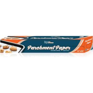 Party Bargains 18 Inch x 50 Feet Parchment Paper Roll – 1 Pack Non-stick Baking Parchment Sheet, Silicone Coated Baking Paper, Perfect for Air Fryer Liners, Baking, Roasting, Cake, and Pizzas(12 x 600 Inches)