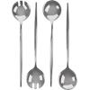 Party Bargains Disposable Novelty Serving Spoon & Spork, 8 Pack, White Plastic Kitchen Serveware Utensils for Buffet, Catering, Wedding, Birthday, Party(Silver)