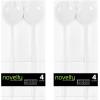 Party Bargains Disposable Novelty Serving Spoon & Spork, 8 Pack, White Plastic Kitchen Serveware Utensils for Buffet, Catering, Wedding, Birthday, Party(White)