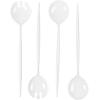 Party Bargains Disposable Novelty Serving Spoon & Spork, 8 Pack, White Plastic Kitchen Serveware Utensils for Buffet, Catering, Wedding, Birthday, Party(White)