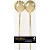 Party Bargains Disposable Novelty Serving Spoon & Spork, 8 Pack, White Plastic Kitchen Serveware Utensils for Buffet, Catering, Wedding, Birthday, Party(Gold)