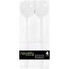 Party Bargains Disposable Novelty Serving Spoon & Spork, 8 Pack, White Plastic Kitchen Serveware Utensils for Buffet, Catering, Wedding, Birthday, Party(White)