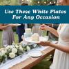 Blue Sky 100 Count Disposable Plastic Plates, 6-Inch, White