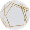 PARTY BARGAINS 10″ Brush Strokes Collection Dinner Plates, 20 Pack, White Plate/Gold Brush, Disposable Plastic Tableware Plates for Birthday, Parties, Banquet, Formal Events