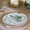 PARTY BARGAINS 6″ Brush Strokes Collection Bread n Butter Plates, 10 Pack, White Plate/Gold Brush, Disposable Plastic Tableware Plates for Birthday, Parties, Banquet, Formal Events