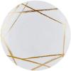PARTY BARGAINS 6″ Brush Strokes Collection Bread n Butter Plates, 10 Pack, White Plate/Gold Brush, Disposable Plastic Tableware Plates for Birthday, Parties, Banquet, Formal Events