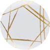 PARTY BARGAINS 7.5″ Brush Strokes Collection Salad Plates, 10 Pack, White Plate/Gold Brush, Disposable Plastic Tableware Plates for Birthday, Parties, Banquet, Formal Events