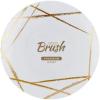 PARTY BARGAINS 6″ Brush Strokes Collection Bread n Butter Plates, 10 Pack, White Plate/Gold Brush, Disposable Plastic Tableware Plates for Birthday, Parties, Banquet, Formal Events