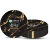 PARTY BARGAINS 6″ Gold Stroke Collection Disposable Bread n Butter Plates, 10 Pack, Black Plastic Table Setting Plates, Excellent Dinnerware for Banquet, Formal Events
