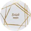 PARTY BARGAINS 7.5″ Brush Strokes Collection Salad Plates, 10 Pack, White Plate/Gold Brush, Disposable Plastic Tableware Plates for Birthday, Parties, Banquet, Formal Events