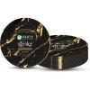 PARTY BARGAINS 9″ Gold Stroke Collection Disposable Lunch Plates, 10 Pack, Black Plastic Table Setting Plates, Excellent Dinnerware for Banquet, Formal Events